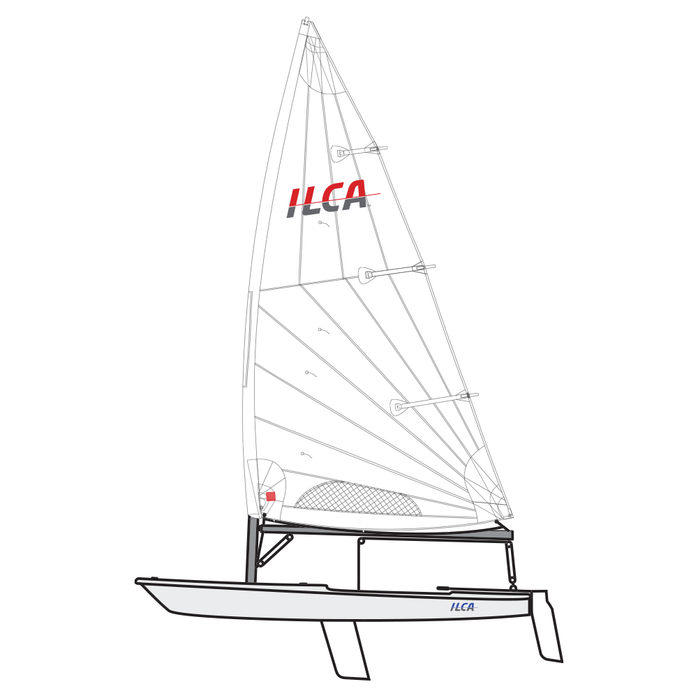 ILCA 7 dinghy, sailboat