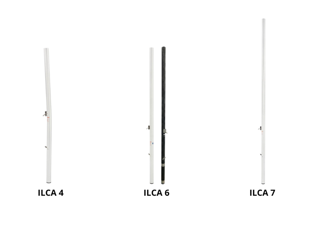 ILCA bottom mast differences, ILCA 4, 6 and 7.